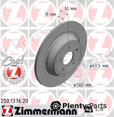 Zimmermann 250.1376.20 — Brake Disc COAT Z
