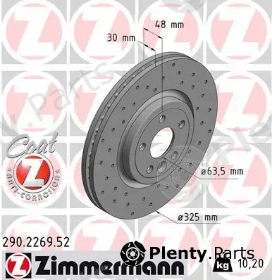 Zimmermann 290.2269.52 — Brake Disc SPORT BRAKE DISC COAT Z