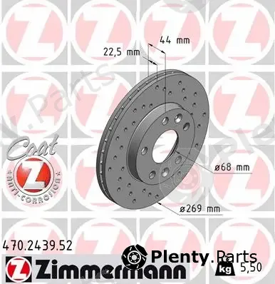Zimmermann 470.2439.52 — Brake Disc SPORT BRAKE DISC COAT Z