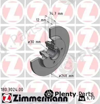 Zimmermann 180.3024.00 — Brake Disc