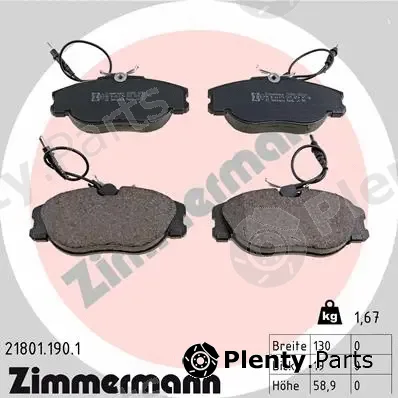 Zimmermann 21801.190.1 — Brake Pad Set, disc brake