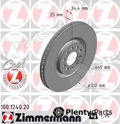 Zimmermann 100.1240.20 — Brake Disc COAT Z