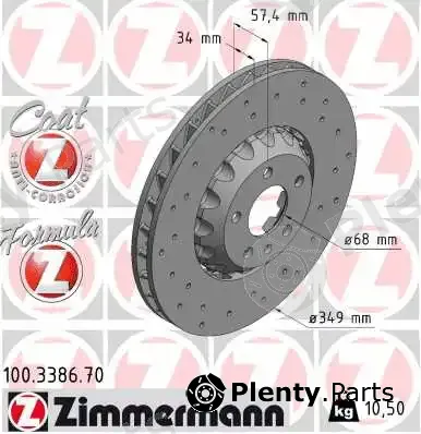 Zimmermann 100.3386.70 — Brake Disc FORMULA Z BRAKE DISC