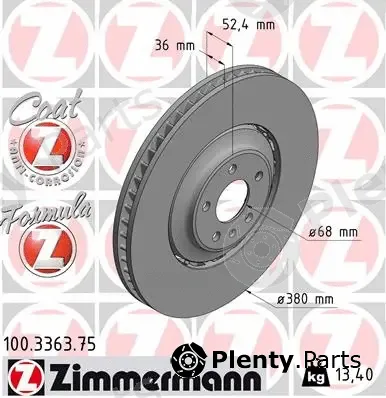 Zimmermann 100.3363.75 — Brake Disc FORMULA Z BRAKE DISC