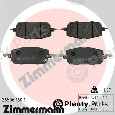 Zimmermann 26506.160.1 — Brake Pad Set, disc brake