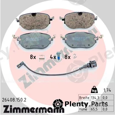 Zimmermann 26408.150.2 — Brake Pad Set, disc brake
