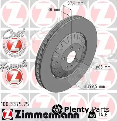 Zimmermann 100.3375.75 — Brake Disc FORMULA Z BRAKE DISC