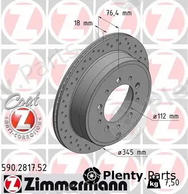 Zimmermann 590.2817.52 — Brake Disc SPORT BRAKE DISC COAT Z