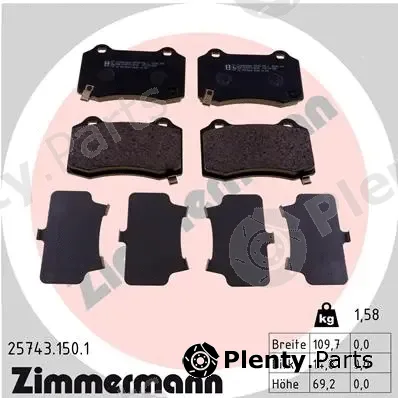 Zimmermann 25743.150.1 — Brake Pad Set, disc brake