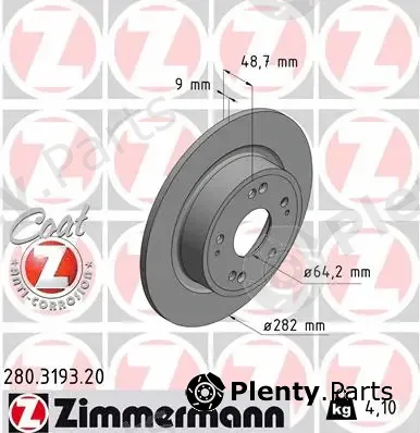 Zimmermann 280.3193.20 — Brake Disc COAT Z