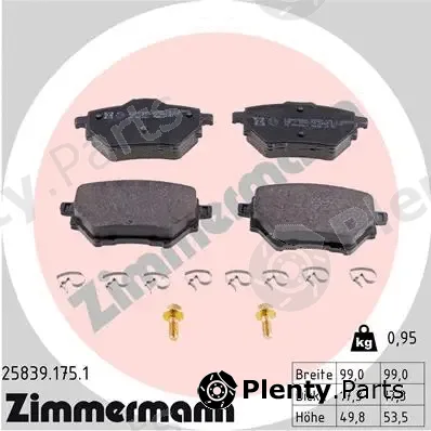Zimmermann 25839.175.1 — Brake Pad Set, disc brake