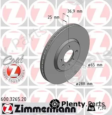 Zimmermann 600.3265.20 — Brake Disc COAT Z