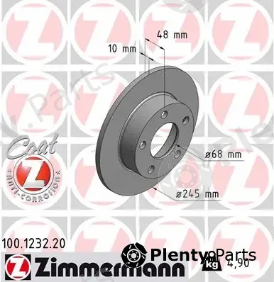 Zimmermann 100.1232.20 — Brake Disc COAT Z