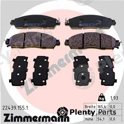 Zimmermann 22439.155.1 — Brake Pad Set, disc brake