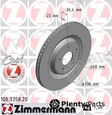 Zimmermann 100.3358.20 — Brake Disc COAT Z
