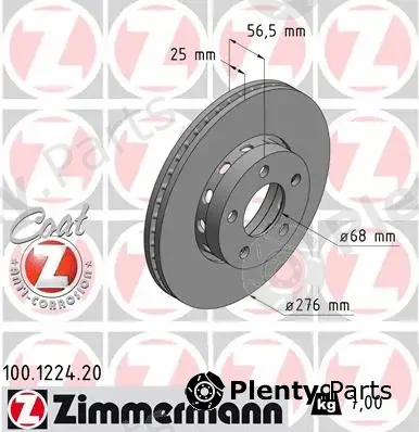 Zimmermann 100.1224.20 — Brake Disc COAT Z