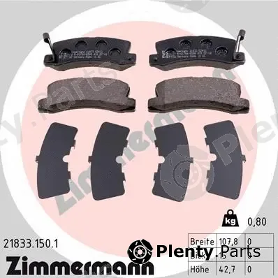 Zimmermann 21833.150.1 — Brake Pad Set, disc brake