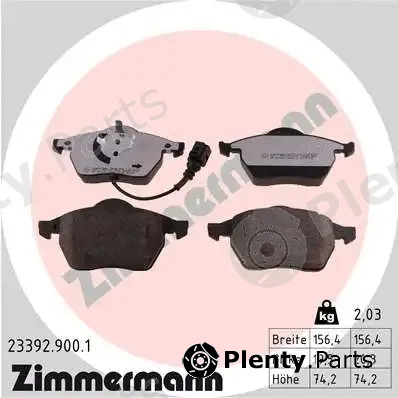 Zimmermann 23392.900.1 — Brake Pad Set, disc brake rd:z