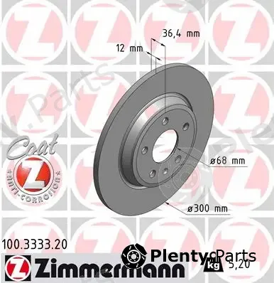 Zimmermann 100.3333.20 — Brake Disc COAT Z