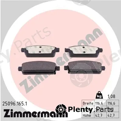 Zimmermann 25096.165.1 — Brake Pad Set, disc brake
