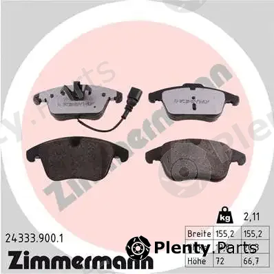 Zimmermann 24333.900.1 — Brake Pad Set, disc brake rd:z