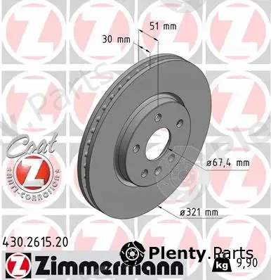 Zimmermann 430.2615.20 — Brake Disc COAT Z