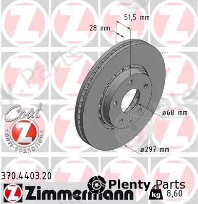 Zimmermann 370.4403.20 — Brake Disc COAT Z