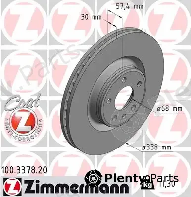 Zimmermann 100.3378.20 — Brake Disc COAT Z