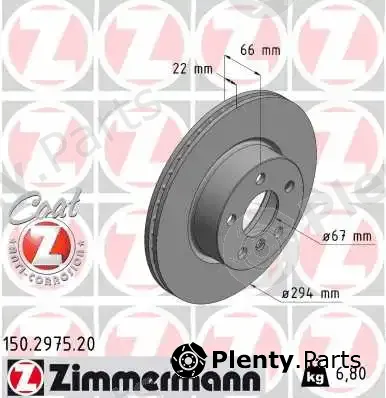 Zimmermann 150.2975.20 — Brake Disc COAT Z