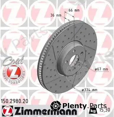 Zimmermann 150.2980.20 — Brake Disc COAT Z