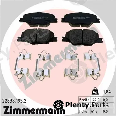Zimmermann 22838.195.2 — Brake Pad Set, disc brake
