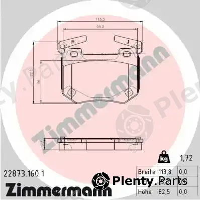 Zimmermann 22873.160.1 — Brake Pad Set, disc brake