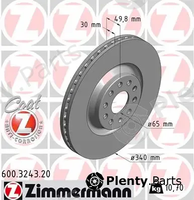 Zimmermann 600.3243.20 — Brake Disc COAT Z