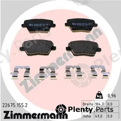 Zimmermann 22675.155.2 — Brake Pad Set, disc brake