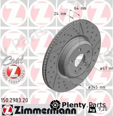 Zimmermann 150.2983.20 — Brake Disc COAT Z