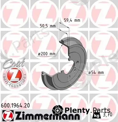Zimmermann 600.1964.20 — Brake Drum COAT Z