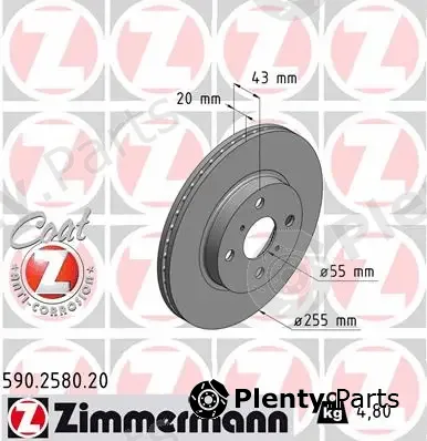 Zimmermann 590.2580.20 — Brake Disc COAT Z
