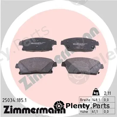 Zimmermann 25034.185.1 — Brake Pad Set, disc brake