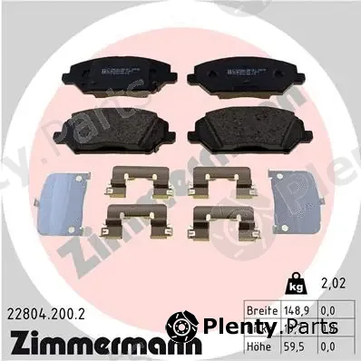 Zimmermann 22804.200.2 — Brake Pad Set, disc brake