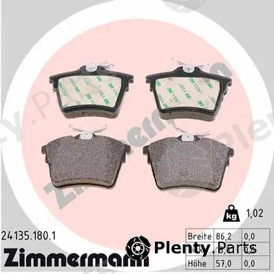 Zimmermann 24135.180.1 — Brake Pad Set, disc brake