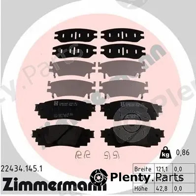 Zimmermann 22434.145.1 — Brake Pad Set, disc brake