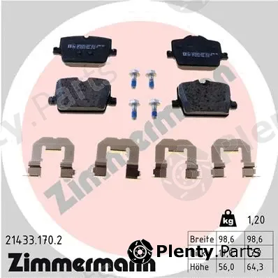 Zimmermann 21433.170.2 — Brake Pad Set, disc brake