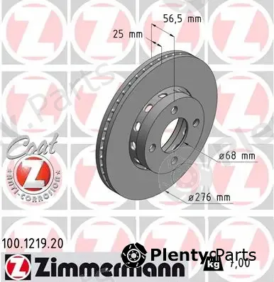 Zimmermann 100.1219.20 — Brake Disc COAT Z