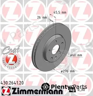 Zimmermann 430.2641.20 — Brake Disc COAT Z