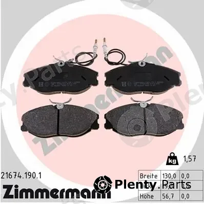 Zimmermann 21674.190.1 — Brake Pad Set, disc brake