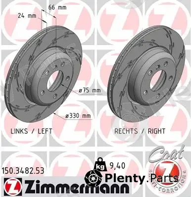 Zimmermann 150.3482.53 — Brake Disc BLACK Z