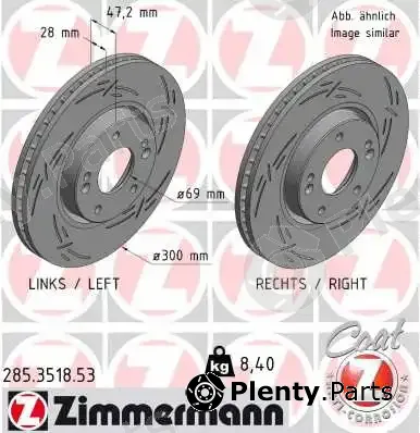 Zimmermann 285.3518.53 — Brake Disc BLACK Z