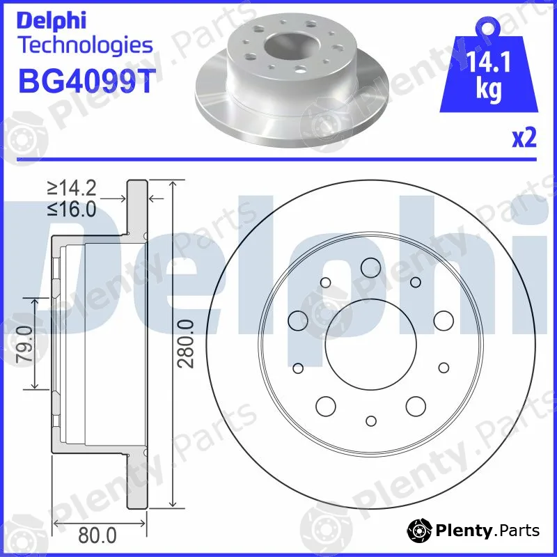 Delphi BG4099T — Brake Disc