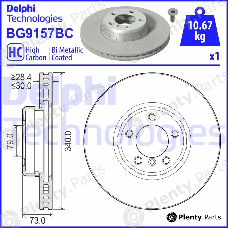 Delphi BG9157BC — Brake Disc