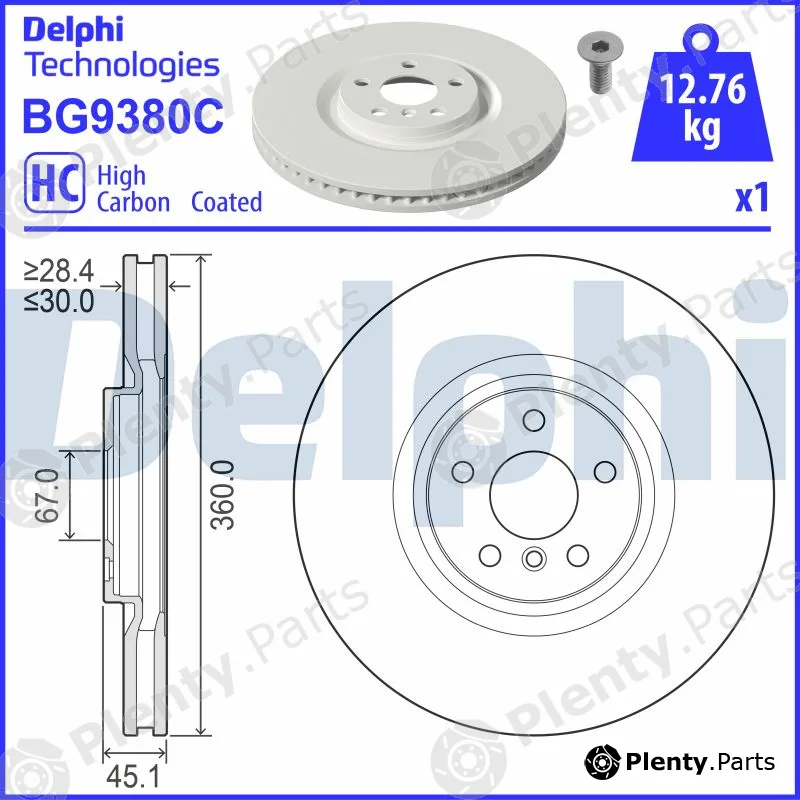Delphi BG9380C — Brake Disc